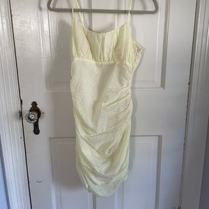 Yellow floral mini dress